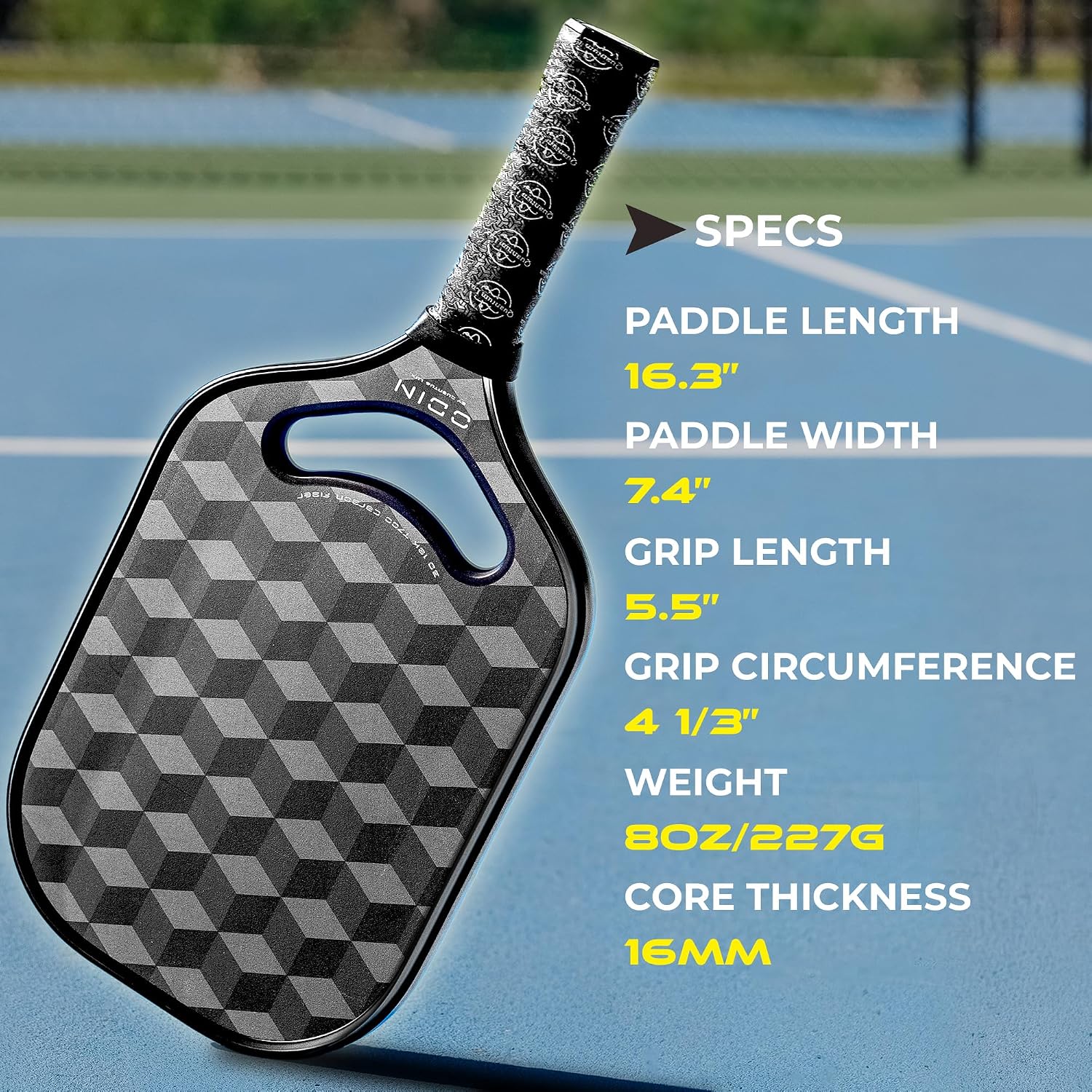 Elite Pro Pickleball Paddle - T700 Japanese Carbon Fiber & 3D 18K Triaxial Weave - Professional Power, Spin Control for Elite Players - Foam Injected Edges, USAPA Approved with Gift Box & Accessories - Image 2