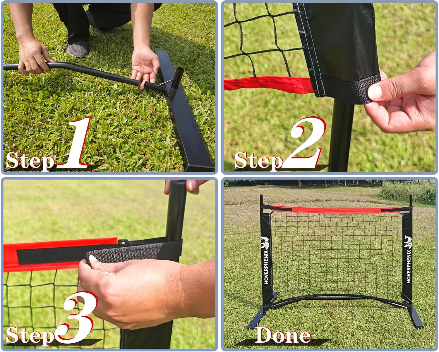 Small Pickleball Net Set - 4FT/10FT Dink Rebounder Net with Paddle Set of 2 | Adjustable Height Pole System, All-Weather Sturdy Steel Frame, Outdoor Pickleballs, Portable Carry Bag for Driveway, Backyard - Image 5