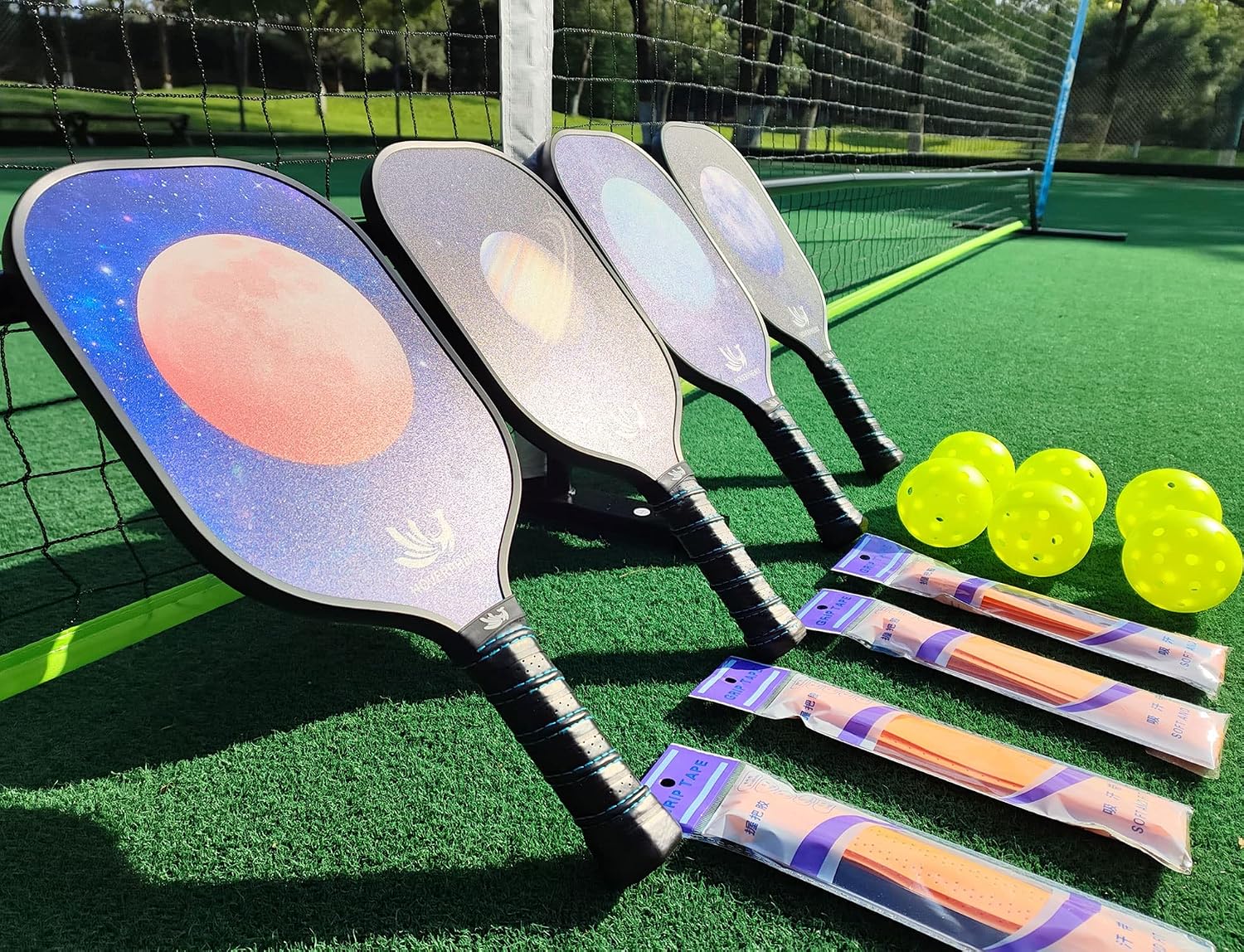 Portable Pickleball Net Set, 22FT Pickle Ball Net with Paddle Set of 4 | Regulation Size Net, Weather Resistant Steel Frame, Outdoor Pickleballs and Carry Bag, Easy Setup for Driveway, Backyard - Image 8