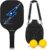 Pickleball Paddles Set of 1 or 2, Fiberglass Rackets, Lightweight Pickle Ball Rackets, with Outdoor Bag, Outdoor Balls, for Beginners, Family, Professional Equipment