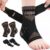 INDEEMAX Ankle Brace for Women & Men, Ankle Compression Sleeve Support Copper Infused Ankle Brace for Sprained Ankle, Plantar Fasciitis Sports, Achilles Tendonitis Pain Relief, Copper Black, M