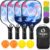 niupipo Pickleball Paddles Set of 2 or 4, USAPA Approved Fiberglass Pickleball Paddle Set with Balls and Bag, Polypropylene Honeycomb Core, Lightweight Pickleball Paddles for Beginners Men Women