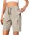 Hugut Women’s Lightweight Hiking Cargo Shorts Quick Dry Athletic Shorts Camping Travel Golf Zipper Pockets Water Resistant