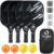 niupipo Pickleball Paddles Set of 2 or 4, USAPA Approved Fiberglass Pickleball Paddle Set with Balls and Bag, Polypropylene Honeycomb Core, Lightweight Pickleball Paddles for Beginners Men Women