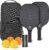 Amazon Basics Pickleball Paddles Set of 2, USAPA Approved Carbon Fiber Paddle with 4 Balls, Lightweight Pickle Ball Rackets, Carry Bag & Grips