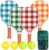 Pickleball Paddles Set of 4, USAPA Approved Pickleball Set of 4 with 4 Pickleball Balls & 1 Carry Bag Premium Wooden Cute Pickle Ball Paddles Grip Gifts for Women Youth Men