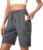 Hugut Women’s Lightweight Hiking Cargo Shorts Quick Dry Athletic Shorts Camping Travel Golf Zipper Pockets Water Resistant