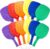 Seenelling Plastic Paddleball Racket PE Equipment for Elementary School with Lanyard Classes Equipment, 15.2 x 7.5 Inches