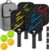 Pickleball Paddles Set of 4, Carbon Fiber Pickle Ball Paddle Set, Lightweight Indoor Outdoor Play Rackets Equipment 4 Pack with 4 Balls & Bag Family Beginner Christmas Men Women Kids Adult Gift